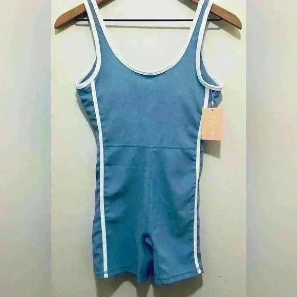 Wilo The Label Tops - Wilo The Label,  Short Rib Romper, Women’s Size Small, Blue, NWT